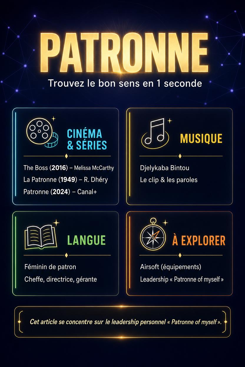 Infographie La patronne : boussole de sens et émancipation